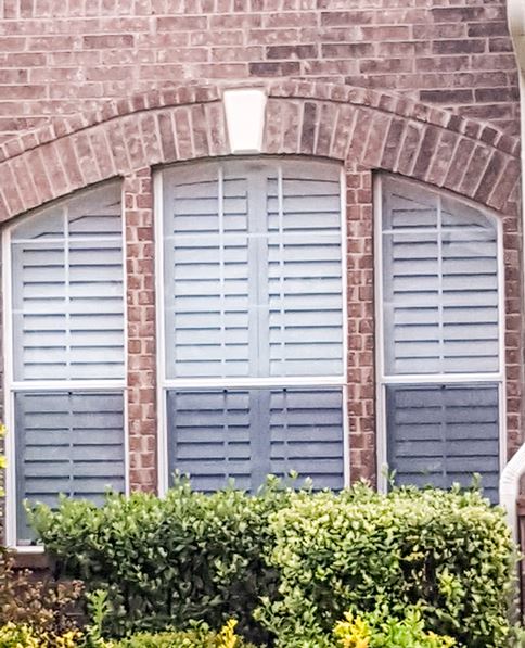 Specialty Shaped Shutters Installed on Keegans Bluff, in San Antonio, TX